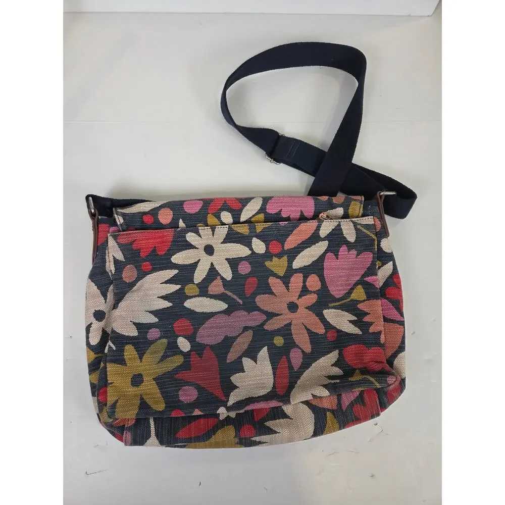 Fossil Blake Floral Canvas Messenger Laptop Bag